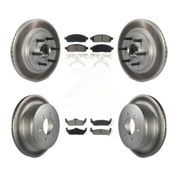 Front Rear Coat Disc Brake Rotor Semi-Metallic Pad Kit For Ford F-150 Lincoln Mark LT RWD KGS-102072
