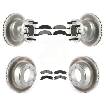 Front Rear Coat Brake Rotor Semi-Metallic Pad Kit For Ford E-450 Super Duty DIESEL engine KGS-102073
