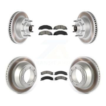 Front Rear Coat Brake Rotor Semi-Metallic Pad Kit For Ford E-450 Super Duty DIESEL engine KGS-102076