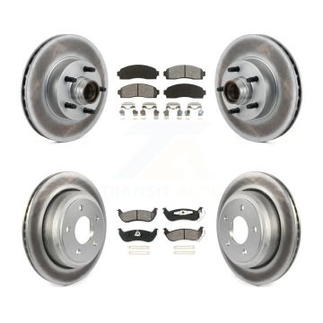 Front Rear Coated Disc Brake Rotors & Semi-Metallic Pad Kit For 2010-2011 Ford Ranger RWD KGS-102078