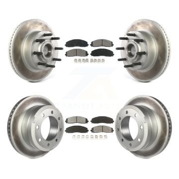 Front Rear Coated Disc Brake Rotors Semi-Metallic Pad Kit For Ford F-350 Super Duty F-250 KGS-102080