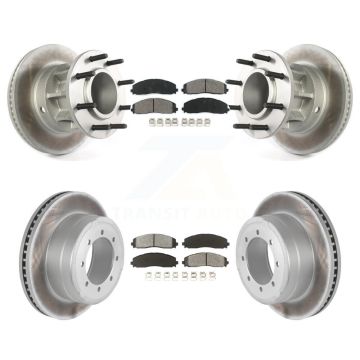 Front Rear Coated Disc Brake Rotors Semi-Metallic Pad Kit For Ford F-350 Super Duty F-250 KGS-102084