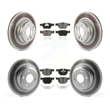 Front Rear Coated Disc Brake Rotors And Semi-Metallic Pads Kit For 2006 BMW 330i 330xi KGS-102087