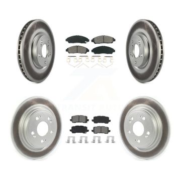 Front Rear Coat Brake Rotor Semi-Metallic Pad Kit For 14-20 Acura RLX Sport Hybrid SH-AWD KGS-102089
