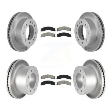 Front Rear Coated Disc Brake Rotor Semi-Metallic Pad Kit For GMC Sierra 3500 HD Chevrolet KGS-102102