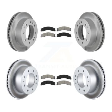 Front Rear Coated Brake Rotor Semi-Metallic Pad Kit For GMC Chevrolet Sierra 2500 HD 3500 KGS-102103