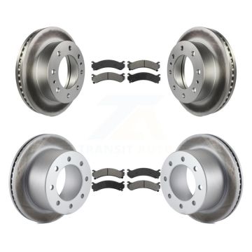 Front Rear Coat Brake Rotor Semi-Metallic Pad Kit For Chevrolet GMC Silverado 3500 Sierra KGS-102105