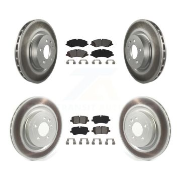 Front Rear Coated Disc Brake Rotors And Semi-Metallic Pads Kit For Land Rover Range Sport KGS-102117
