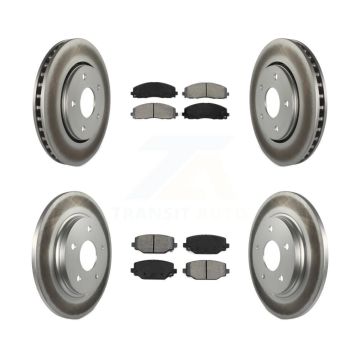 Front Rear Coated Disc Brake Rotors And Semi-Metallic Pads Kit For Dodge Grand Caravan KGS-102118