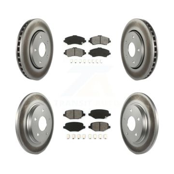 Front Rear Coat Brake Rotor Semi-Metallic Pad Kit For Dodge Grand Caravan Chrysler Town & KGS-102121