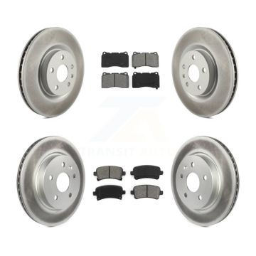 Front Rear Coated Disc Brake Rotors And Semi-Metallic Pads Kit For Cadillac XTS KGS-102143