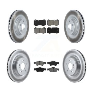 Front Rear Coat Brake Rotors Semi-Metallic Pad Kit For Mercedes-Benz S550 S450 SL550 S350 KGS-102144