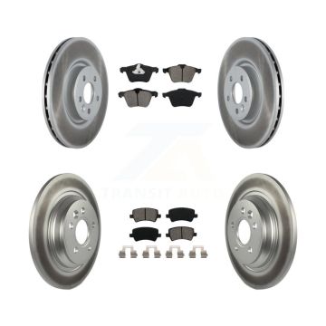 Front Rear Coated Disc Brake Rotors And Semi-Metallic Pads Kit For Volvo S60 V70 KGS-102147
