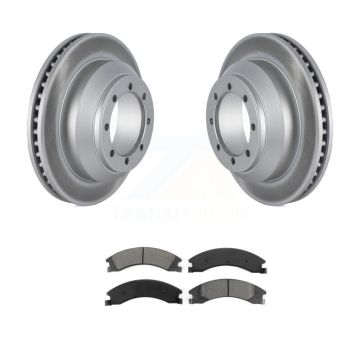 Rear Coated Disc Brake Rotors & Semi-Metallic Pad Kit For Ford E-350 Super Duty Econoline KGS-102152