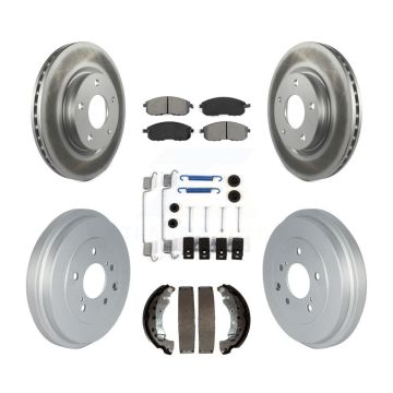 Front Rear Coated Disc Brake Rotor Semi-Metallic Pad And Drum Kit (7Pc) For Nissan Sentra KGS-102154