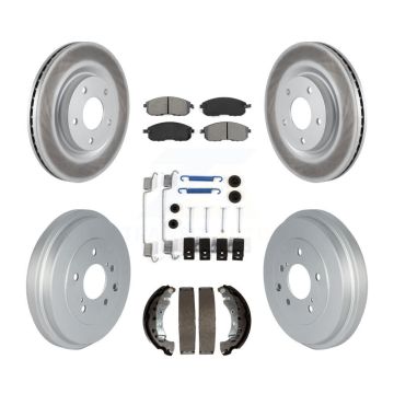Front Rear Coated Disc Brake Rotor Semi-Metallic Pad And Drum Kit (7Pc) For Nissan Sentra KGS-102161