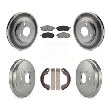 Front Rear Coat Disc Brake Rotors Semi-Metallic Pad Drum Kit For Nissan Versa Sentra Cube KGS-102163