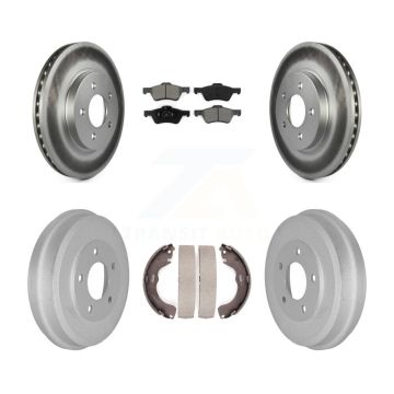 Front Rear Coat Disc Brake Rotor Semi-Metallic Pad Drum Kit For Ford Escape Mazda Tribute KGS-102165