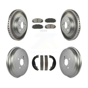 Front Rear Coated Disc Brake Rotors Semi-Metallic Pads And Drum Kit For Toyota Yaris KGS-102166