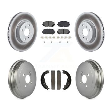 Front Rear Coat Disc Brake Rotor Semi-Metallic Pad Drum Kit For 2012-2013 Toyota Yaris SE KGS-102167