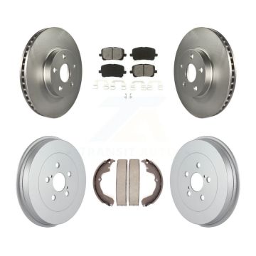 Front Rear Coated Brake Rotor Semi-Metallic Pad & Drum Kit For Toyota Matrix Pontiac Vibe KGS-102168