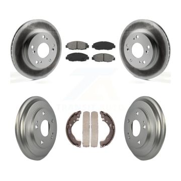 Front Rear Coated Disc Brake Rotors Semi-Metallic Pads And Drum Kit For Honda Civic KGS-102172