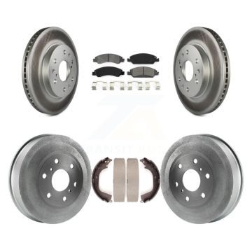 Front Rear Coat Disc Brake Rotor Semi-Metallic Pad Drum Kit For GMC Sierra 1500 Chevrolet KGS-102180