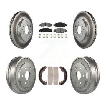 Front Rear Coated Brake Rotor Semi-Metallic Pad Drum Kit For Chevrolet Silverado 1500 GMC KGS-102181