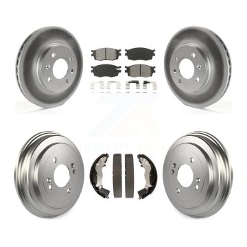 Front Rear Coated Brake Rotors Semi-Metallic Pad Drum Kit For Hyundai Accent Kia Rio Rio5 KGS-102185