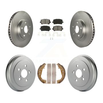 Front Rear Coated Disc Brake Rotors Semi-Metallic Pads And Drum Kit For Toyota Corolla KGS-102192