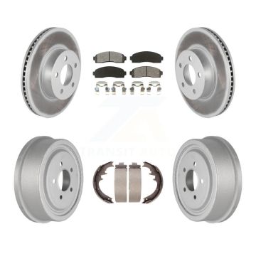Front Rear Coated Disc Brake Rotor Semi-Metallic Pad Drum Kit For Ford Ranger Mazda B4000 KGS-102196