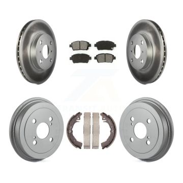 Front Rear Coated Disc Brake Rotor Semi-Metallic Pad & Drum Kit For 2001-2005 Toyota Echo KGS-102197