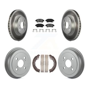 Front Rear Coated Brake Rotors Semi-Metallic Pad Drum Kit For 2000 Toyota Echo From 08 00 KGS-102198