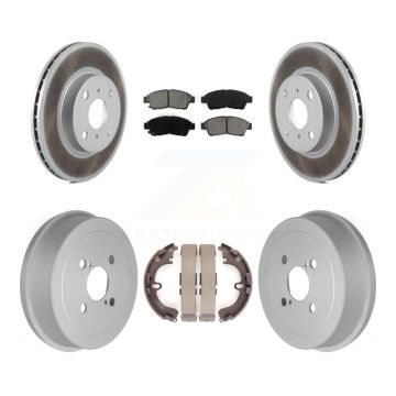 Front Rear Coat Disc Brake Rotors Semi-Metallic Pad Drum Kit For Toyota Corolla Geo Prizm KGS-102207