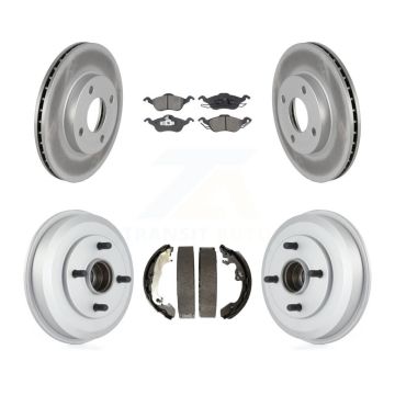 Front Rear Coated Disc Brake Rotors Semi-Metallic Pads And Drum Kit For Ford Focus KGS-102208