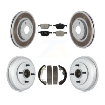 Front Rear Coated Disc Brake Rotors Semi-Metallic Pads And Drum Kit For Ford Focus KGS-102209