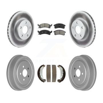 Front Rear Coat Disc Brake Rotor Semi-Metallic Pad Drum Kit For Pontiac Sunfire Chevrolet KGS-102213