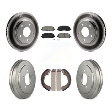 Front Rear Coated Disc Brake Rotors Semi-Metallic Pads And Drum Kit For Dodge Caliber KGS-102215