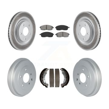 Front Rear Coated Brake Rotor Semi-Metallic Pad & Drum Kit For Nissan Sentra Turbocharged KGS-102216