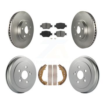 Front Rear Coated Disc Brake Rotors Semi-Metallic Pads And Drum Kit For Toyota Celica KGS-102219