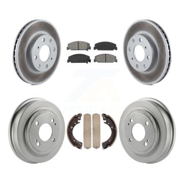 Front Rear Coated Disc Brake Rotors Semi-Metallic Pads And Drum Kit For Honda Civic KGS-102222