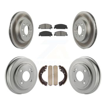 Front Rear Coated Disc Brake Rotors Semi-Metallic Pads And Drum Kit For Honda Civic KGS-102226