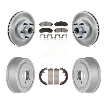 Front Rear Coat Disc Brake Rotor Semi-Metallic Pad Drum Kit For 2006-2009 Ford Ranger RWD KGS-102236