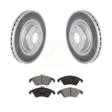 Front Coated Disc Brake Rotors And Semi-Metallic Pad Kit For Mercedes-Benz E400 E550 C250 KGS-102252