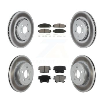 Front Rear Coated Disc Brake Rotors And Semi-Metallic Pads Kit For Dodge Charger KGS-102266