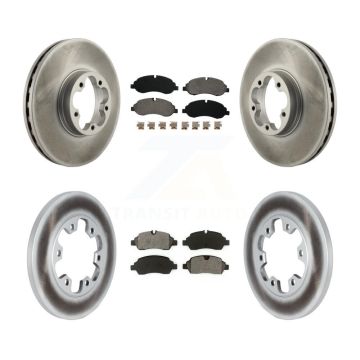 Front Rear Coated Disc Brake Rotors And Semi-Metallic Pads Kit For Ford Transit-350 HD KGS-102267
