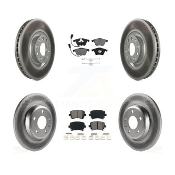 Front Rear Coated Brake Rotors Semi-Metallic Pad Kit For 2009 Audi A4 Quattro Convertible KGS-102271