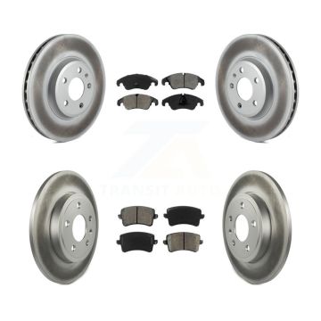 Front Rear Coated Brake Rotors Semi-Metallic Pad Kit For 2009 Audi A4 Quattro Sedan/Wagon KGS-102272