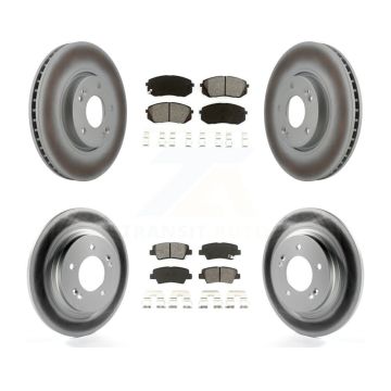 Front Rear Coated Disc Brake Rotors And Semi-Metallic Pads Kit For Kia Soul EV KGS-102274