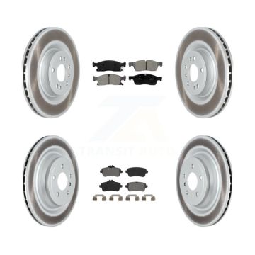 Front Rear Coated Brake Rotors Semi-Metallic Pad Kit For Mercedes-Benz GL350 GLS450 GL450 KGS-102286